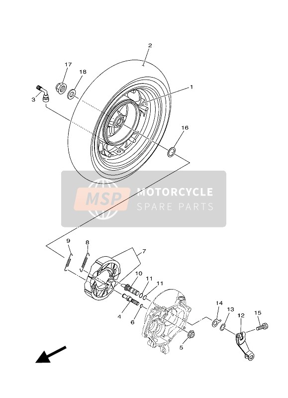 Yamaha DELIGHT 2018 Rear Wheel for a 2018 Yamaha DELIGHT